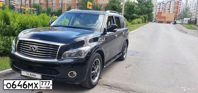 Фото автомобиля INFINITI QX80 /QX56/, 2011 — госномер О646МХ777. Цвет: ЧЕРНЫЙ