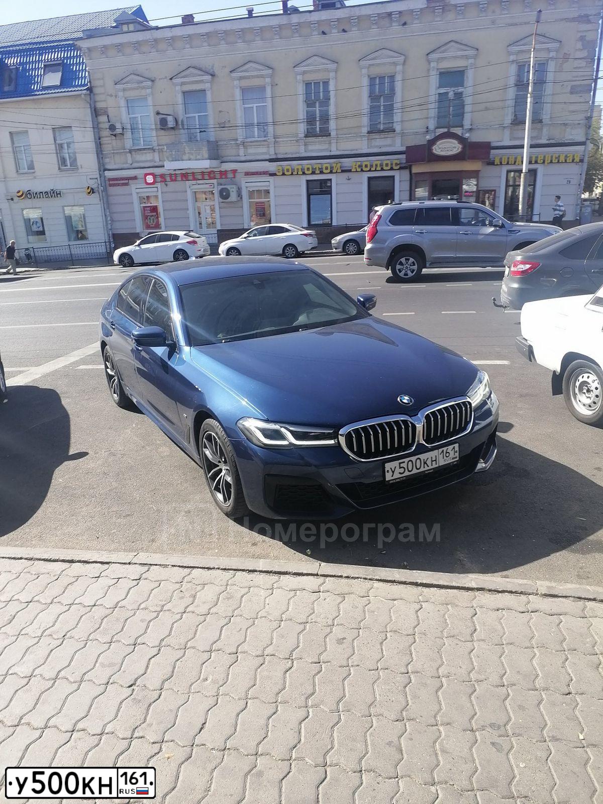 Фото автомобиля BMW SERIE 5, 2017 — госномер У500КН161. Цвет: ЧЕРНЫЙ