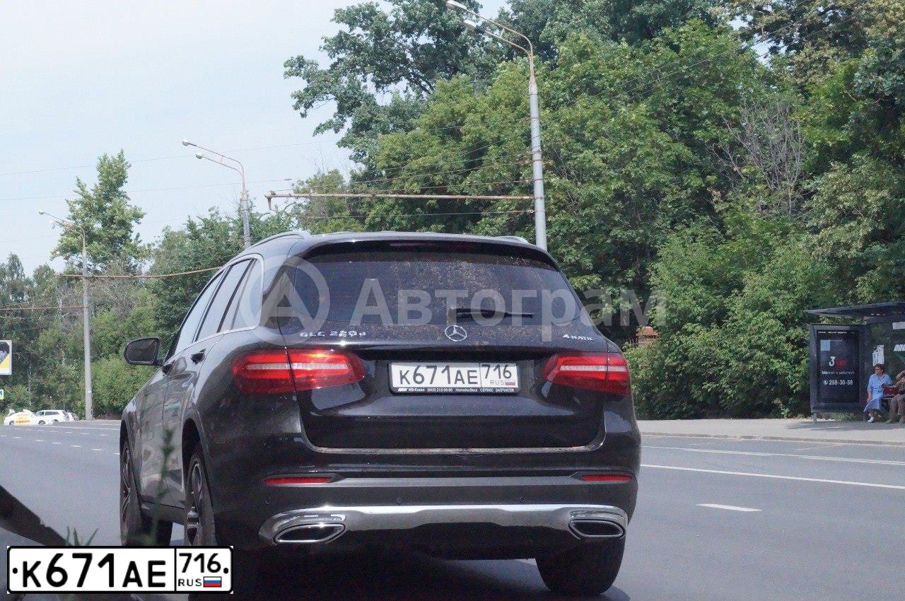Фото автомобиля MERCEDES GLC-KLASSE, 2016 — госномер К671АЕ716. Цвет: ЧЕРНЫЙ