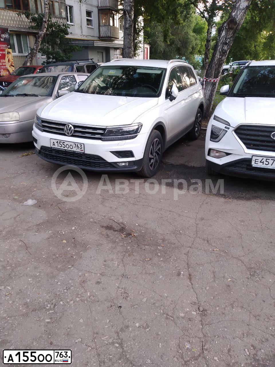 Фото автомобиля VOLKSWAGEN TIGUAN, 2018 — госномер А155ОО763. Цвет: БЕЛЫЙ