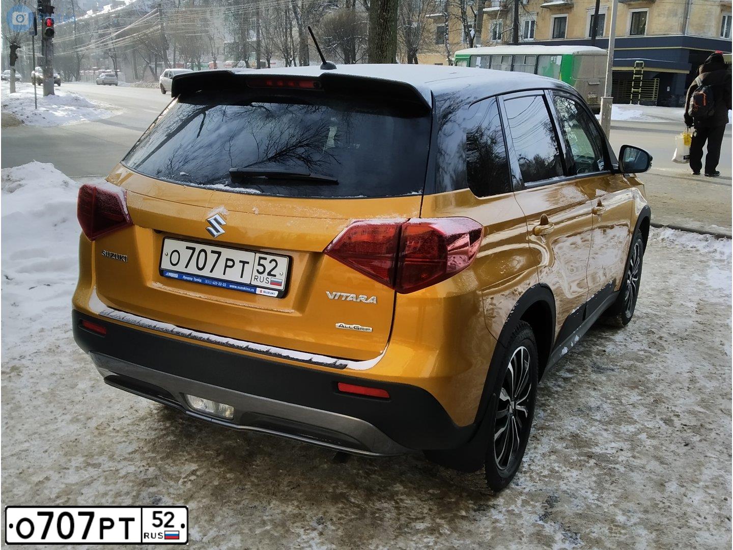 Фото автомобиля SUZUKI /GRAND/ VITARA, 2019 — госномер О707РТ52. Цвет: ЖЕЛТЫЙ