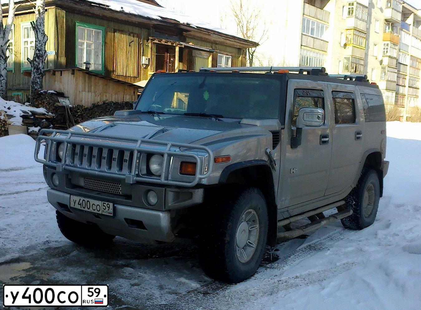 Фото автомобиля HUMMER H2, 2007 — госномер У400СО59. Цвет: СЕРЕБРИСТЫЙ