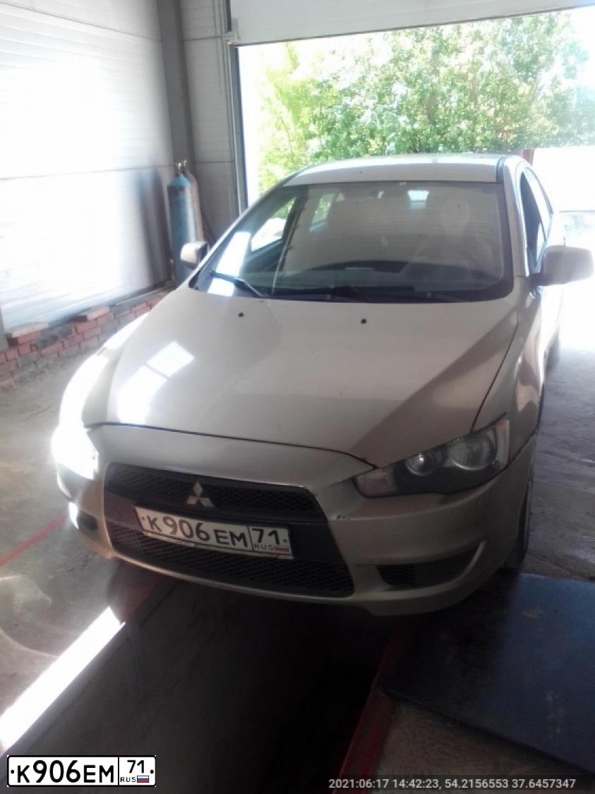 Фото автомобиля MITSUBISHI LANCER, 2008 — госномер К906ЕМ71. Цвет: БЕЖЕВЫЙ