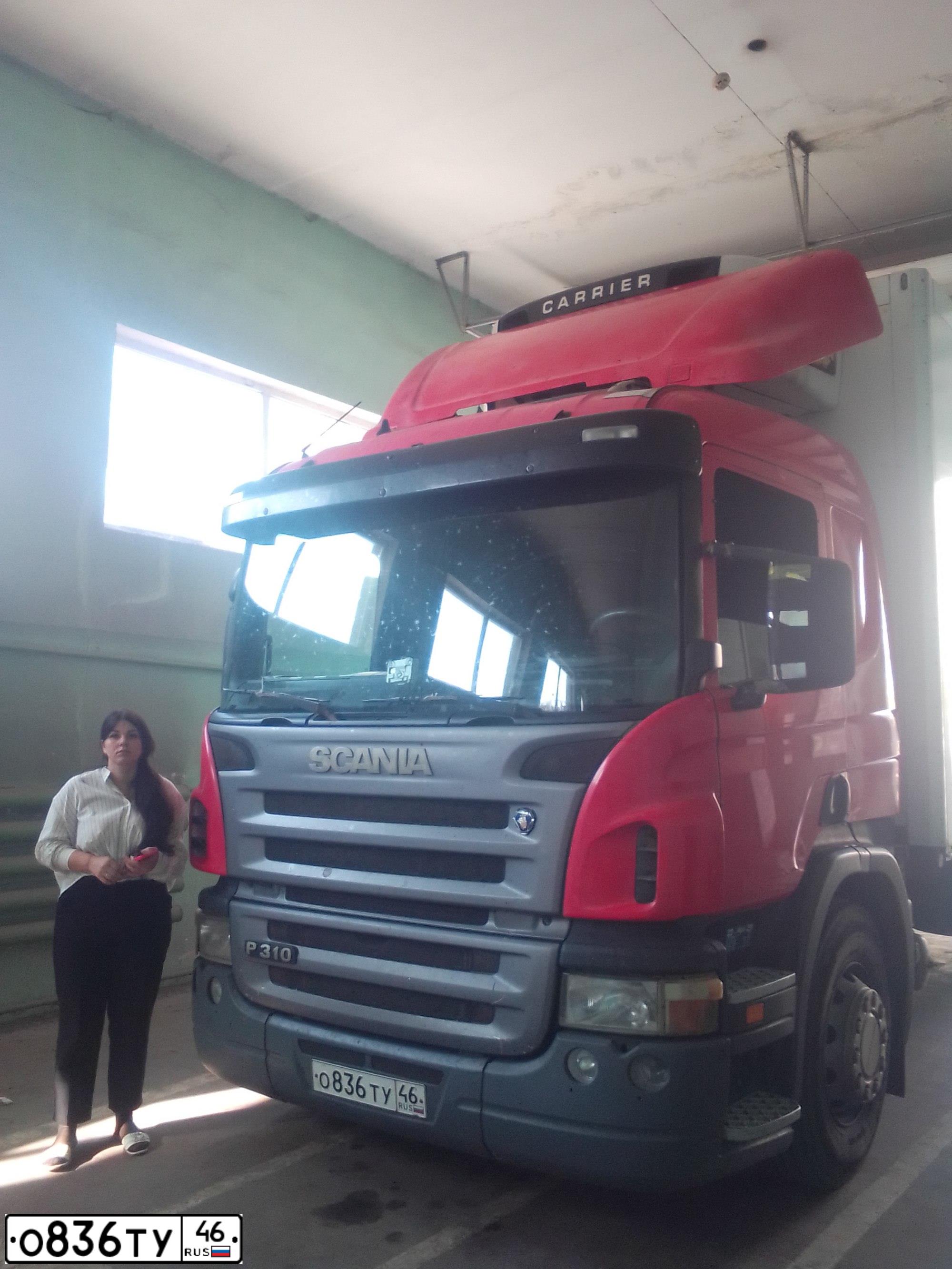 Фото автомобиля SCANIA SERIE P /4X2/, 2005 — госномер О836ТУ46. Цвет: Красный