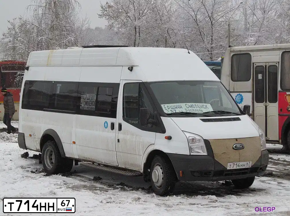Фото автомобиля FORD TRANSIT, 2013 — госномер Т714НН67. Цвет: БЕЛЫЙ