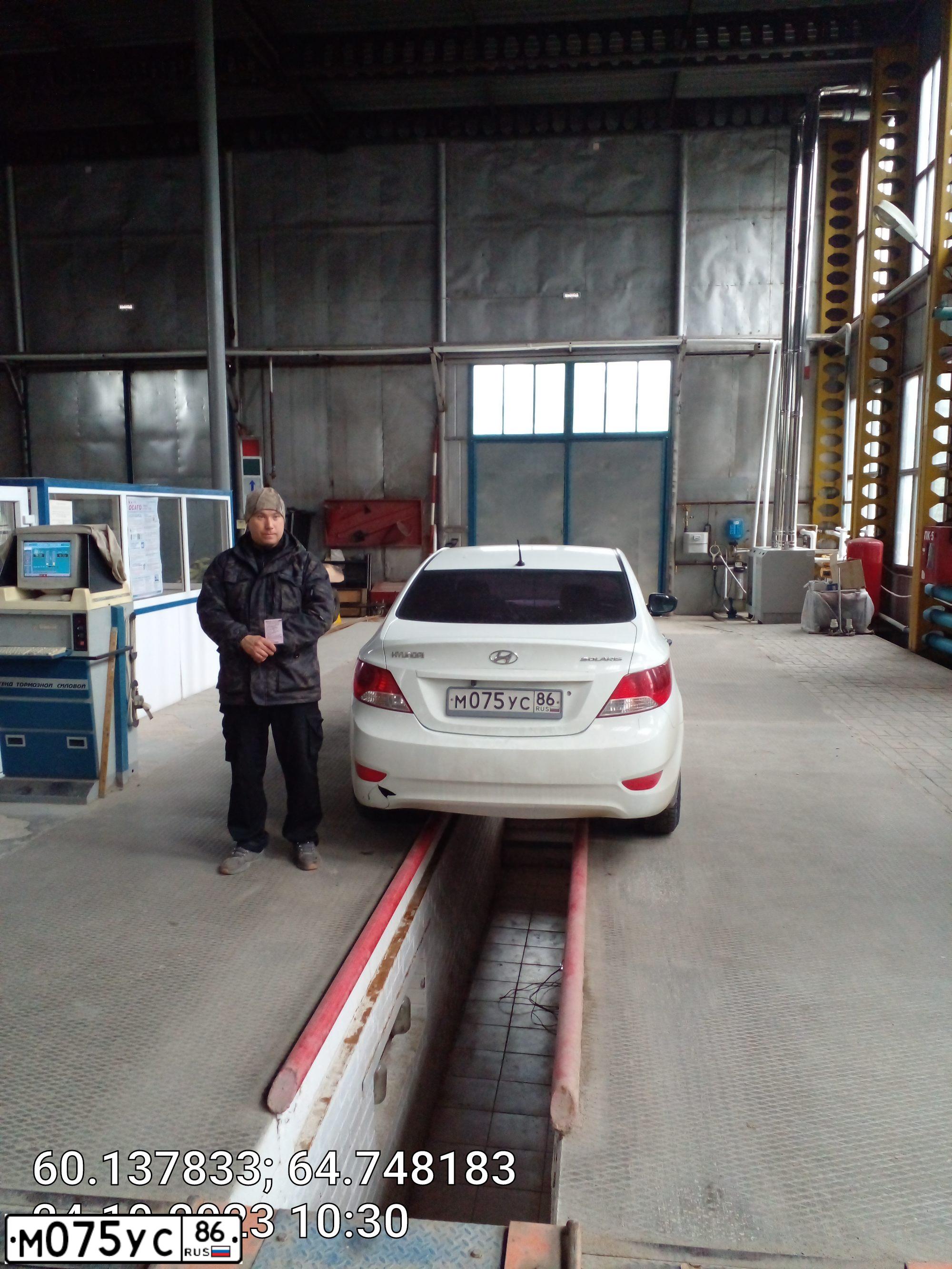 Фото автомобиля HYUNDAI SOLARIS, 2011 — госномер М075УС86. Цвет: Белый