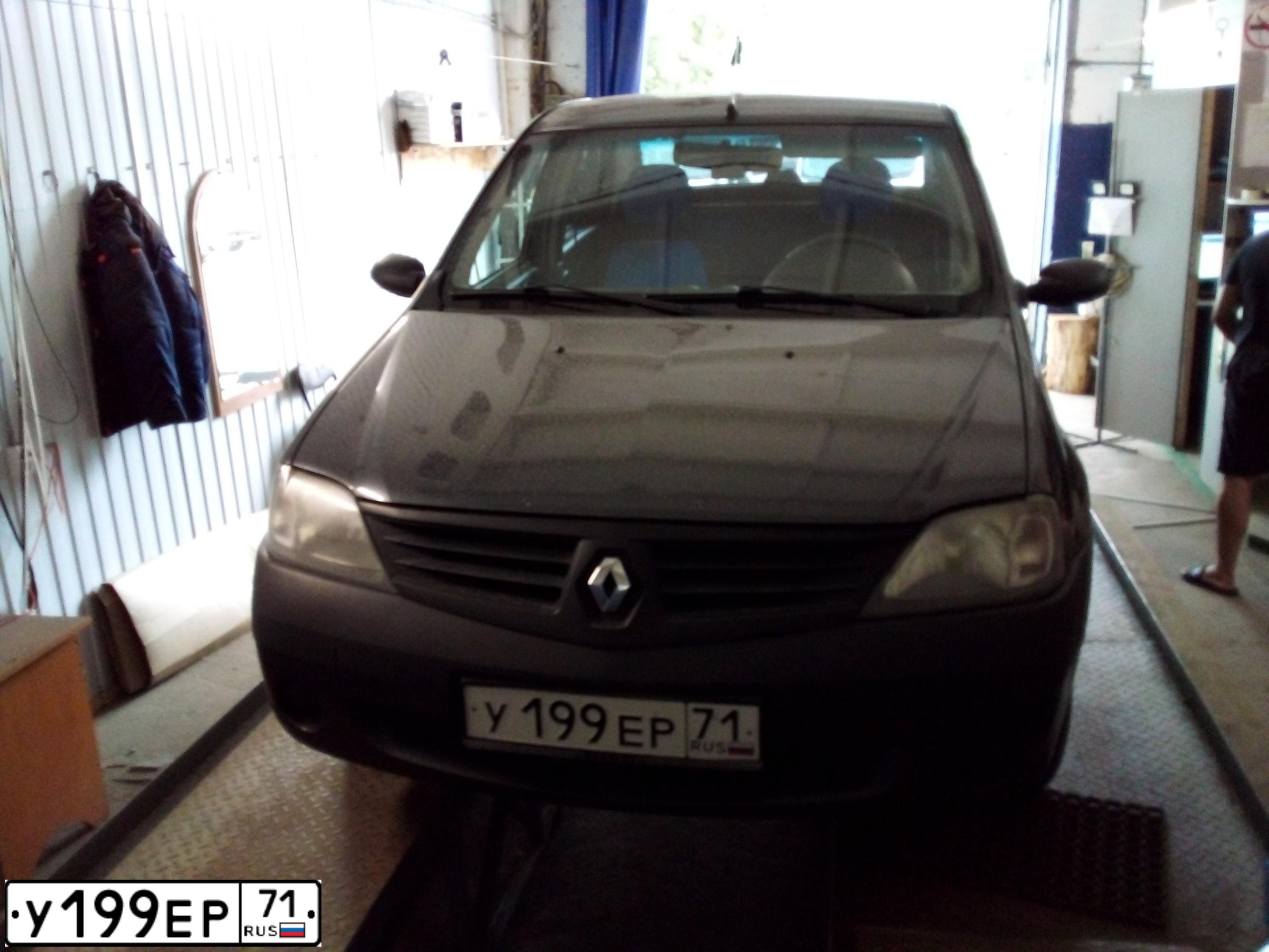 Фото автомобиля RENAULT LOGAN, 2009 — госномер У199ЕР71. Цвет: ТЕМНО-СЕРЫЙ