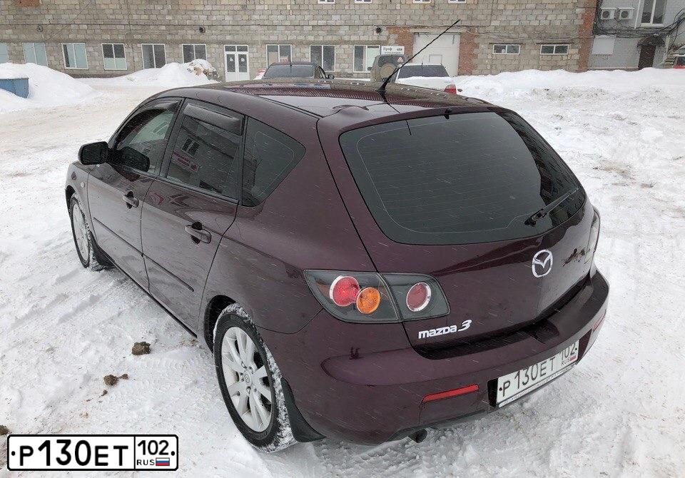 Фото автомобиля MAZDA 3, 2007 — госномер Р130ЕТ102. Цвет: ТЕМНО-ВИШНЕВЫЙ