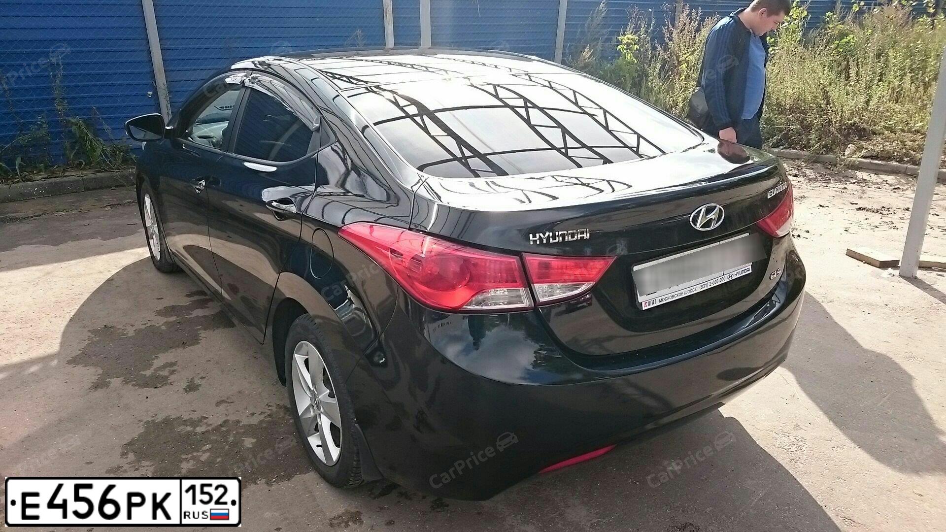 Фото автомобиля HYUNDAI ELANTRA, 2011 — госномер Е456РК152. Цвет: ЧЕРНЫЙ