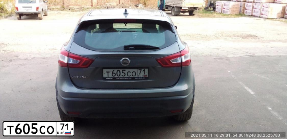 Фото автомобиля NISSAN QASHQAI, 2017 — госномер Т605СО71. Цвет: СЕРЫЙ