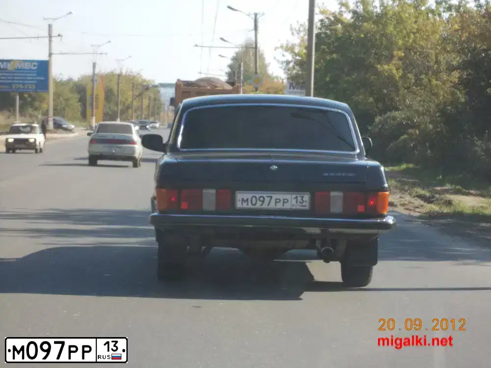 Фото автомобиля GAZ 3102 WOLGA, 2005 — госномер М097РР13. Цвет: АВАНТЮРИН