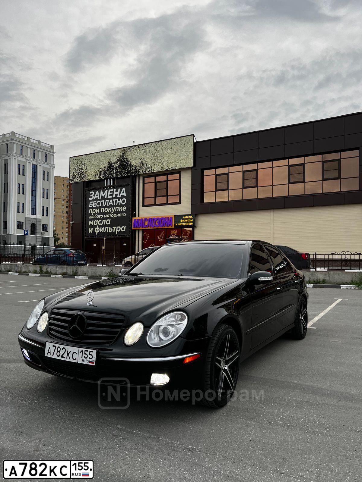 Фото автомобиля MERCEDES E-KLASSE, 2005 — госномер А782КС155. Цвет: ЧЕРНЫЙ