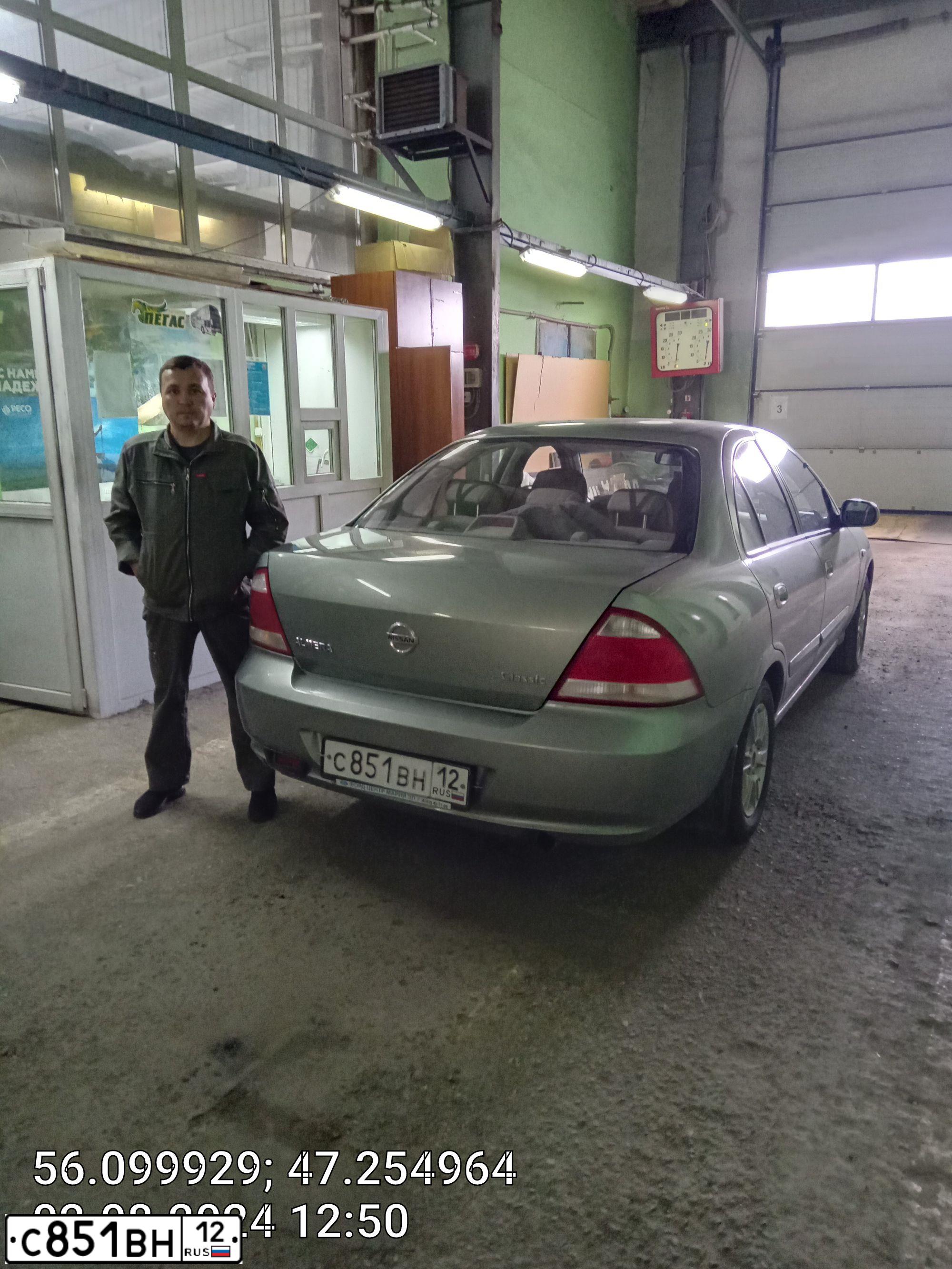 Фото автомобиля NISSAN ALMERA, 2007 — госномер М455КВ21. Цвет: СЕРО-ЗЕЛЕНЫЙ