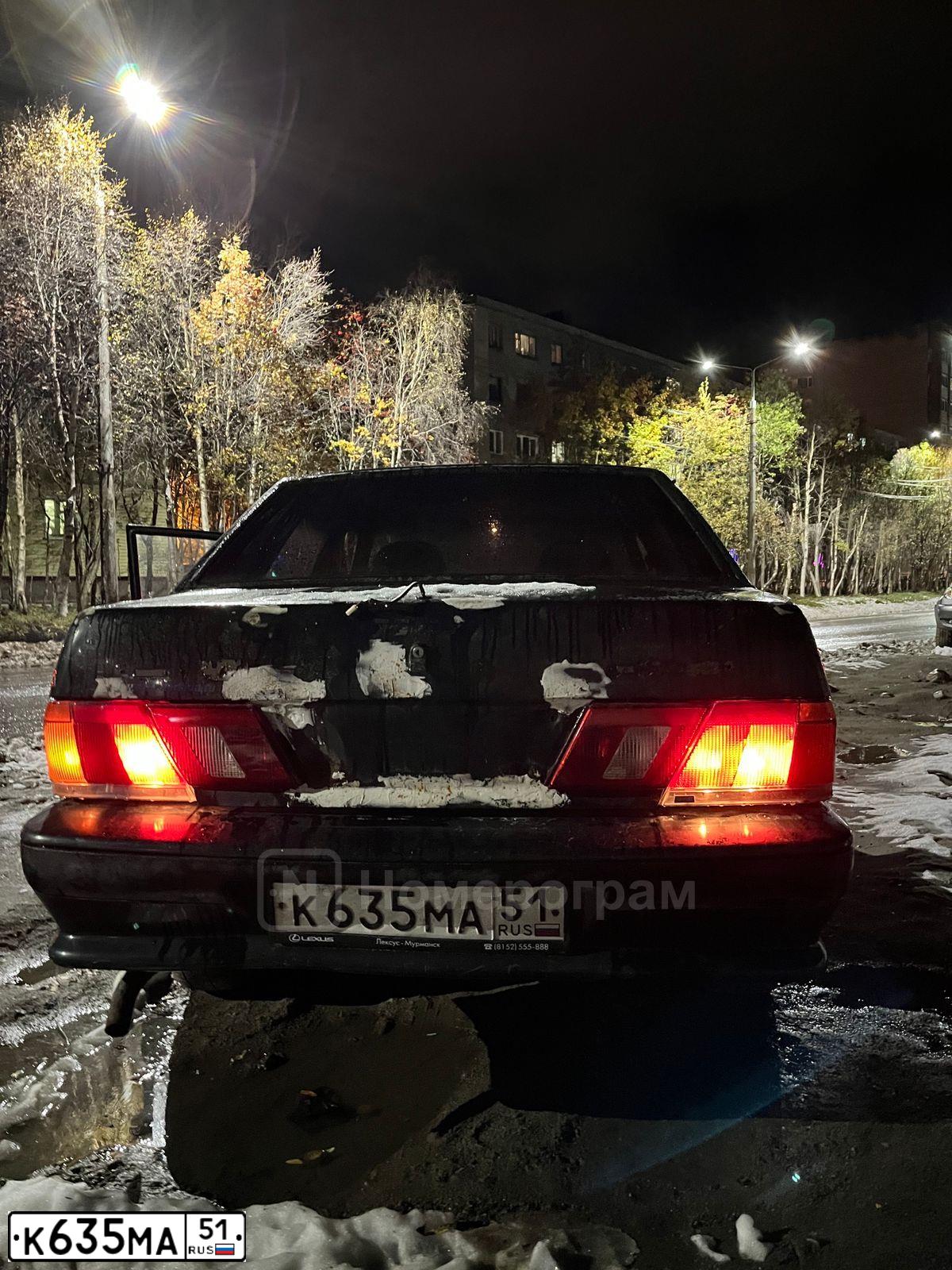 Фото автомобиля LADA 2115 SAMARA, 2002 — госномер К635МА51. Цвет: Темно-зеленый