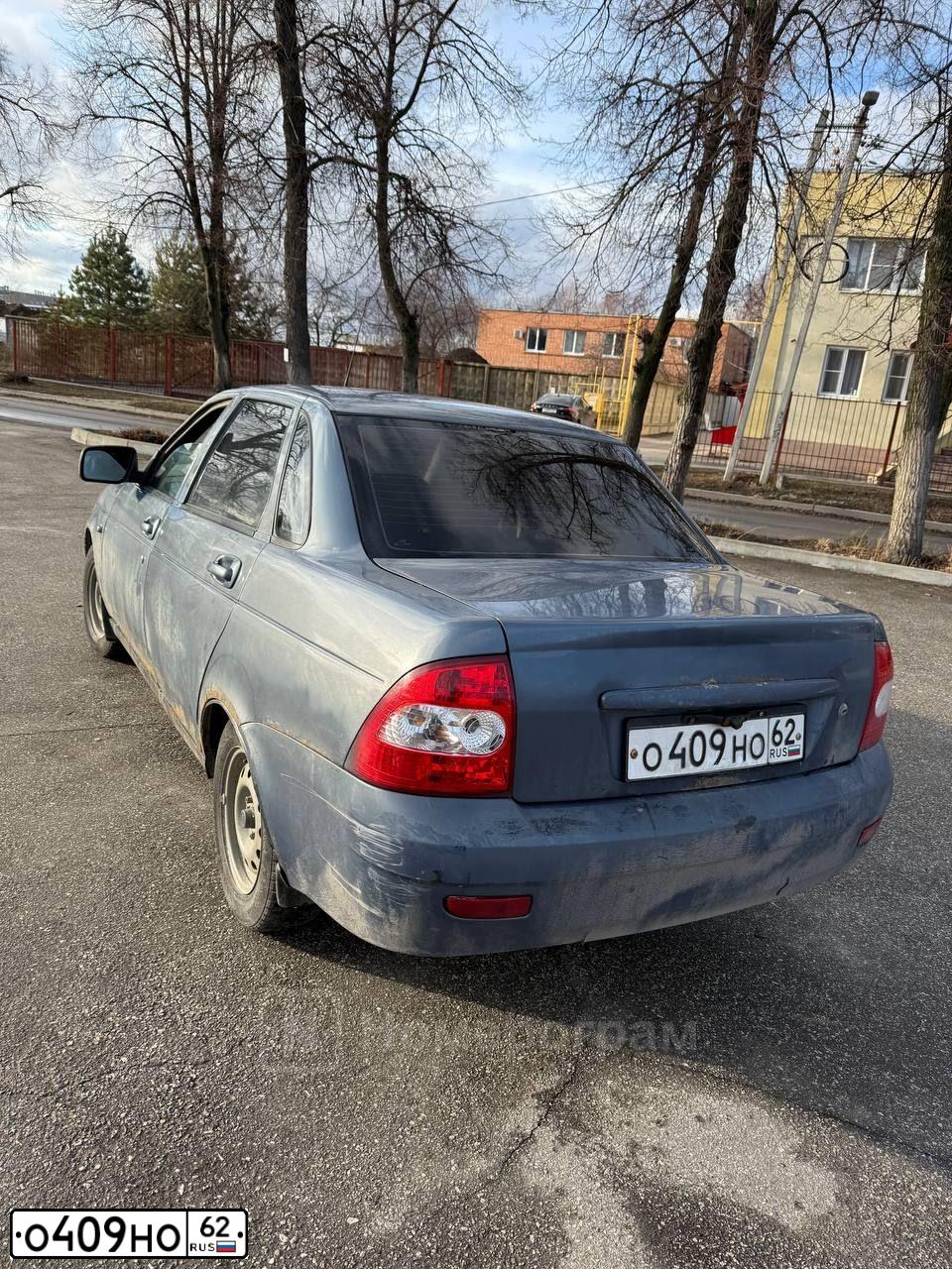 Фото автомобиля LADA 2170 PRIORA, 2008 — госномер О409НО62. Цвет: СЕРО-СИНИЙ
