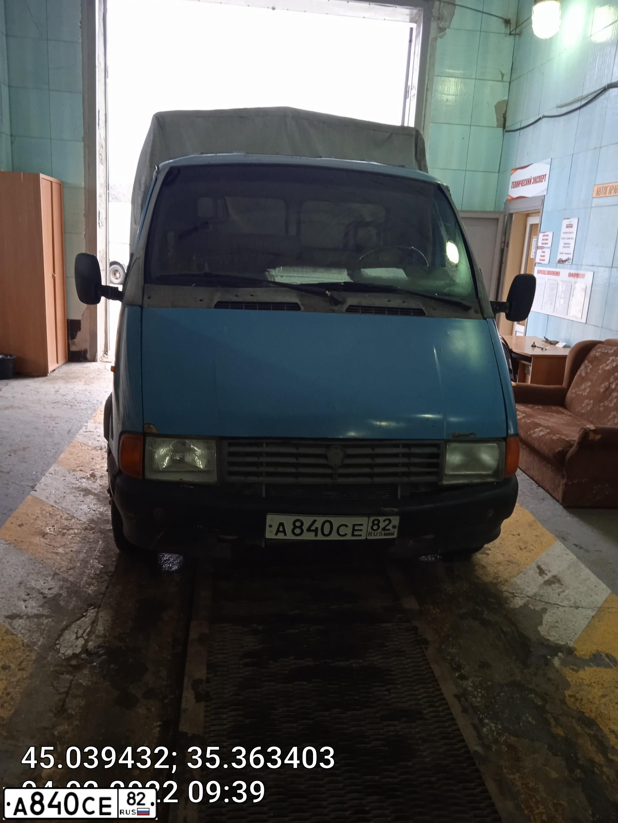 Фото автомобиля GAZ 3302 EL, 1996 — госномер А840СЕ82. Цвет: ПИЦУНДА