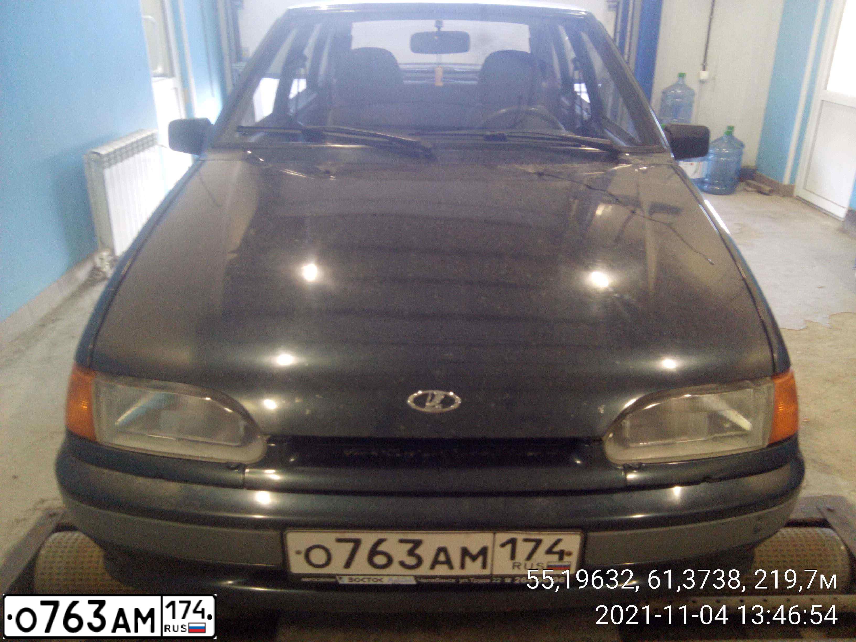 Фото автомобиля LADA 2114 SAMARA, 2007 — госномер О763АМ174. Цвет: Темно-зеленый