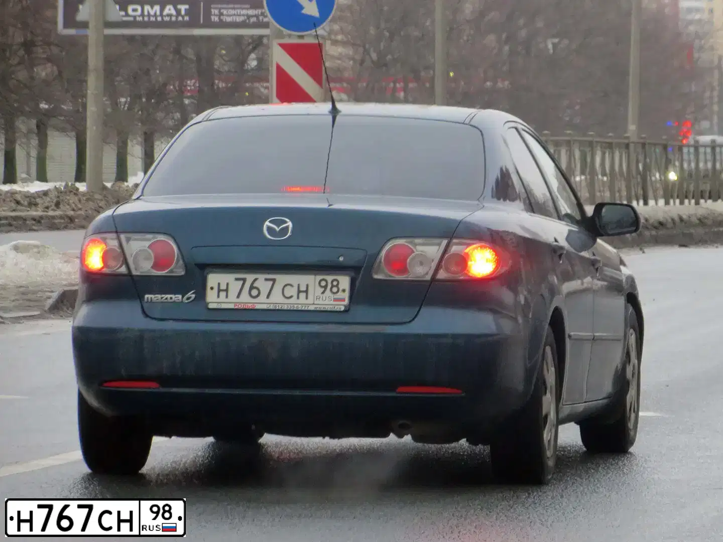 Фото автомобиля MAZDA 6, 2006 — госномер Н767СН98. Цвет: сине-зеленый