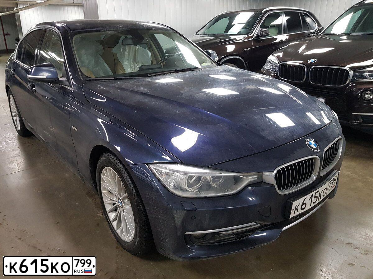 Фото автомобиля BMW SERIE 3, 2014 — госномер В129КО37. Цвет: ТЕМНО-СИНИЙ