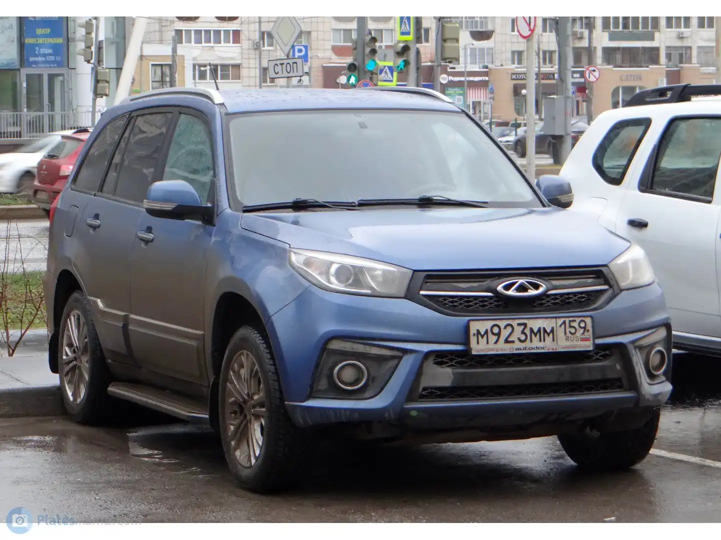 Фото автомобиля CHERY TIGGO, 2017 — госномер М923ММ159. Цвет: АКВАМАРИН
