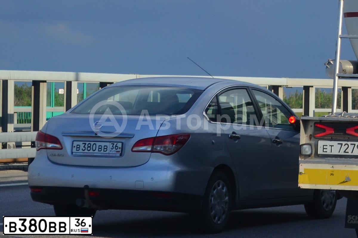 Фото автомобиля NISSAN ALMERA /AVTOVAZ/, 2016 — госномер В380ВВ36. Цвет: СЕРЕБРИСТЫЙ