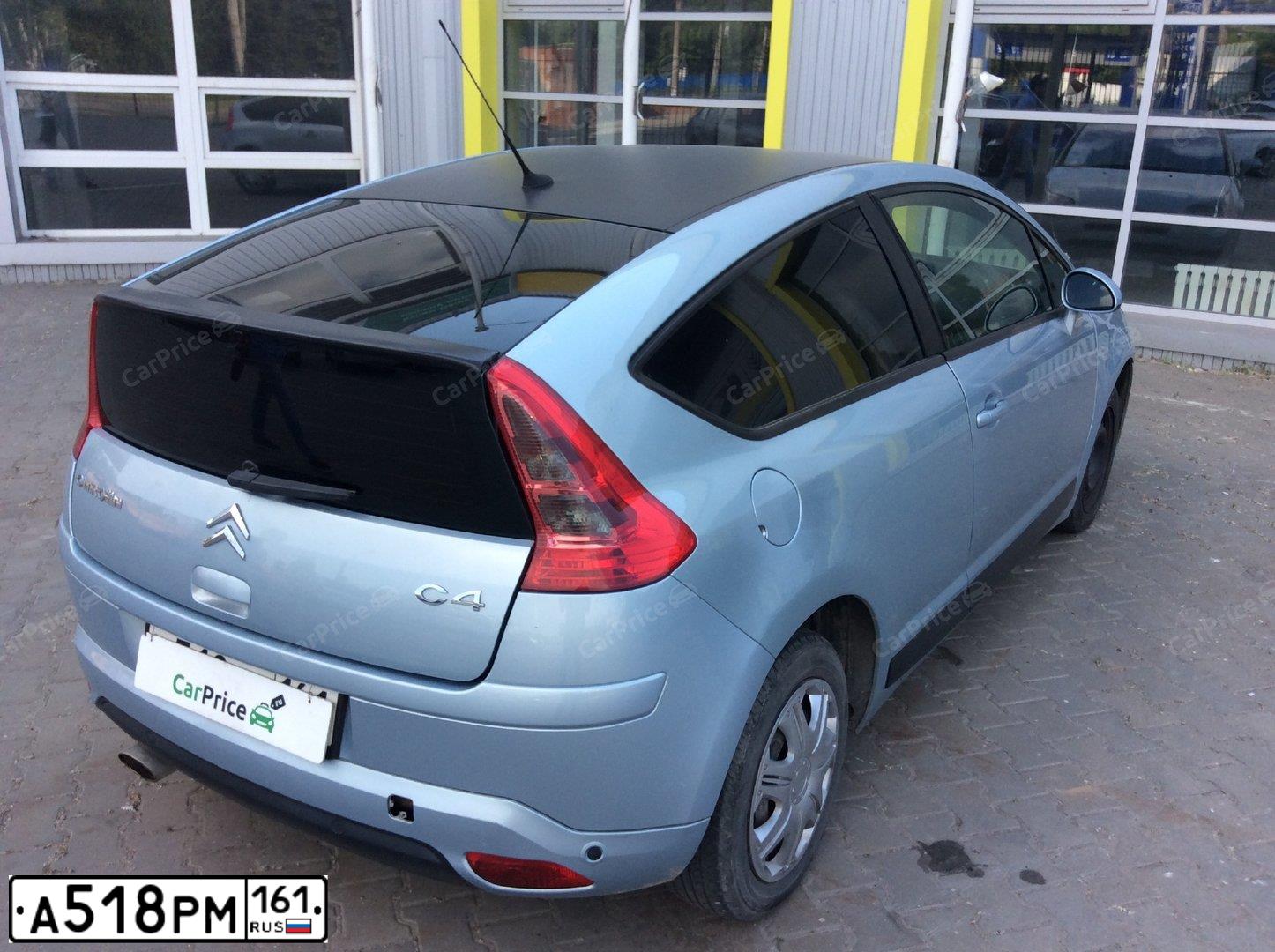 Фото автомобиля CITROEN C4, 2008 — госномер А518РМ161. Цвет: СЕРО-ГОЛУБОЙ