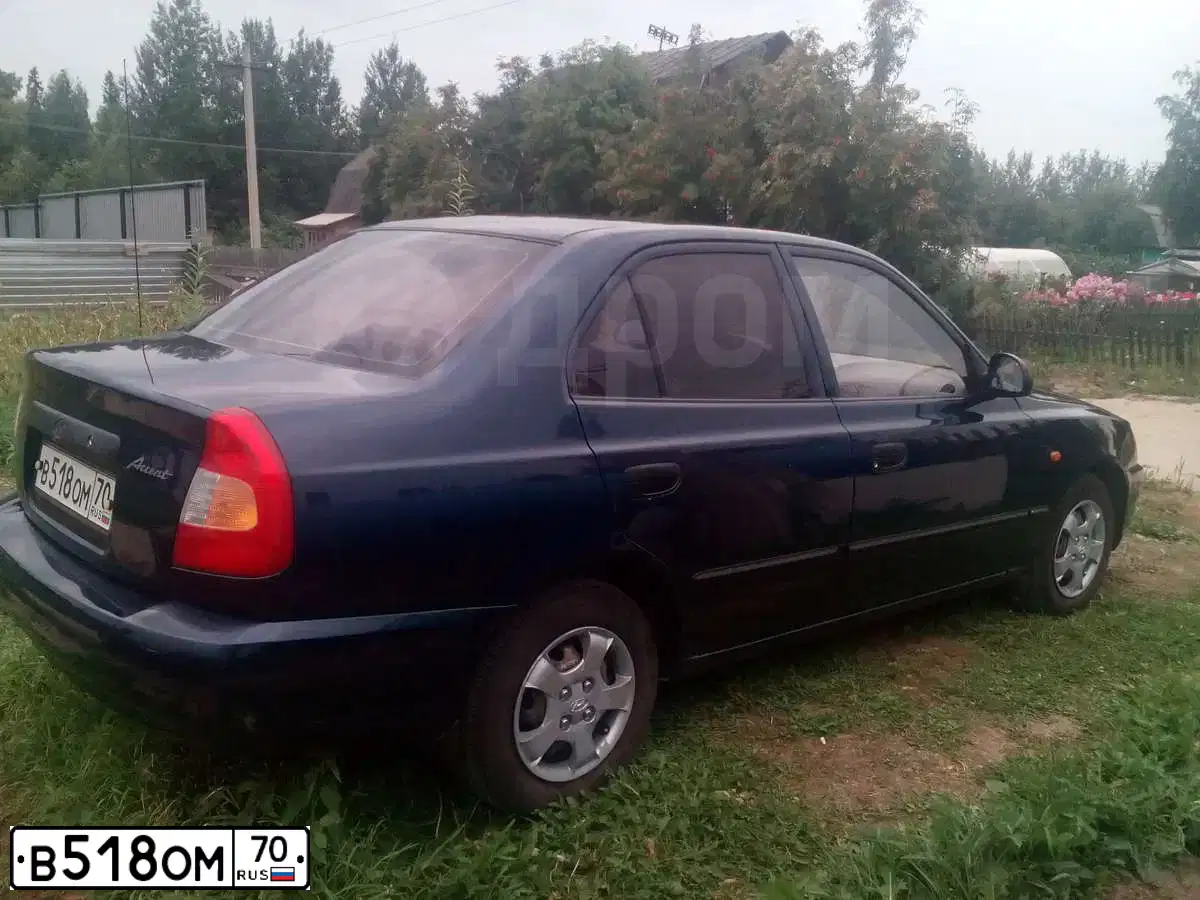 Фото автомобиля TAGAZ ACCENT, 2006 — госномер В518ОМ70. Цвет: СИНИЙ