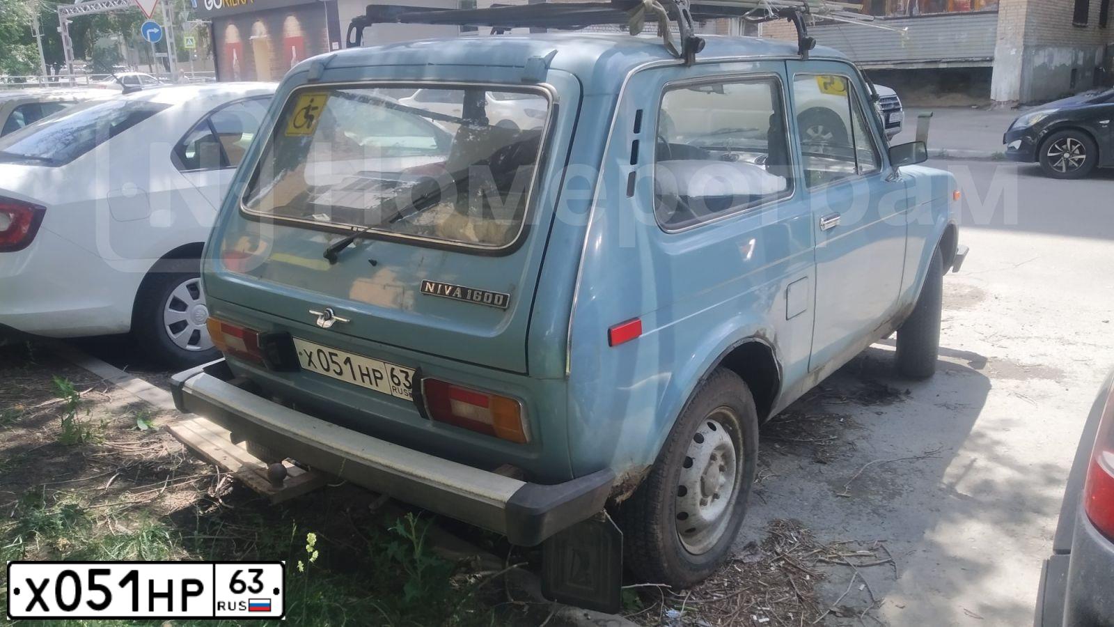 Фото автомобиля LADA 2121 NIVA, 1992 — госномер Х051НР63. Цвет: ГОЛУБОЙ