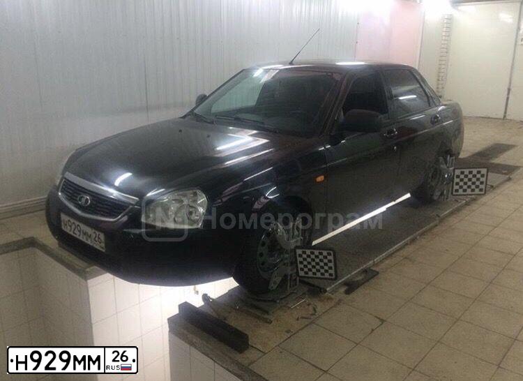 Фото автомобиля LADA 2170 PRIORA, 2014 — госномер О457КН07. Цвет: Сине-Черный