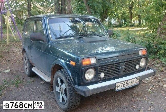Фото автомобиля LADA 2121 NIVA, 2012 — госномер М776МХ159. Цвет: Темно-зеленый