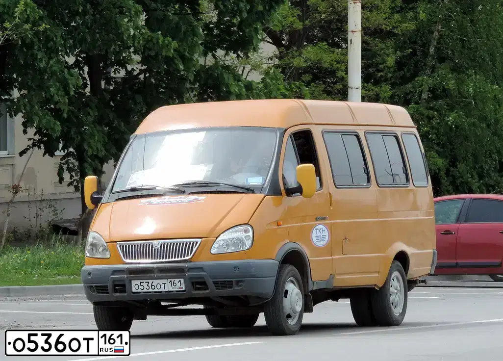 Фото автомобиля GAZ 3221 EL, 2004 — госномер О536ОТ161. Цвет: Золотисто-желтый
