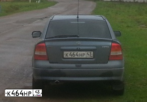 Фото автомобиля OPEL ОРЕL АSТRА, 1999 — госномер К464НР43. Цвет: СЕРО-ГОЛУБОЙ