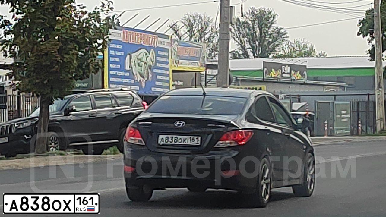 Фото автомобиля HYUNDAI SOLARIS, 2012 — госномер А838ОХ161. Цвет: СЕРО-ГОЛУБОЙ