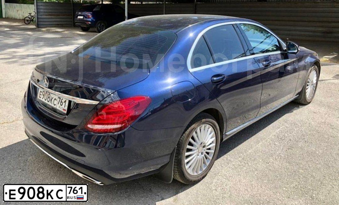 Фото автомобиля MERCEDES C-KLASSE, 2015 — госномер К197РН193. Цвет: синий