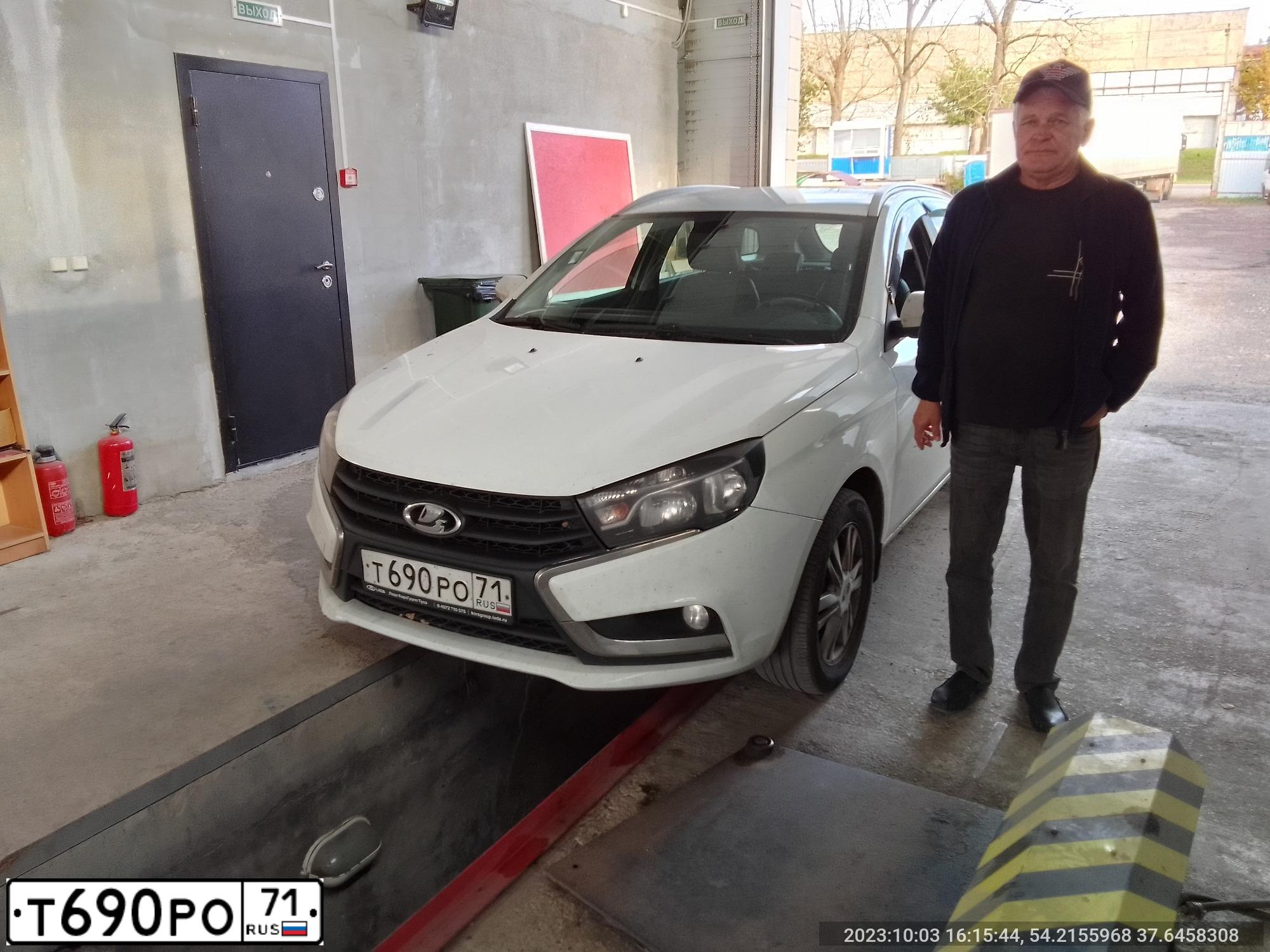 Фото автомобиля LADA VESTA, 2019 — госномер А570РЕ193. Цвет: БЕЛЫЙ