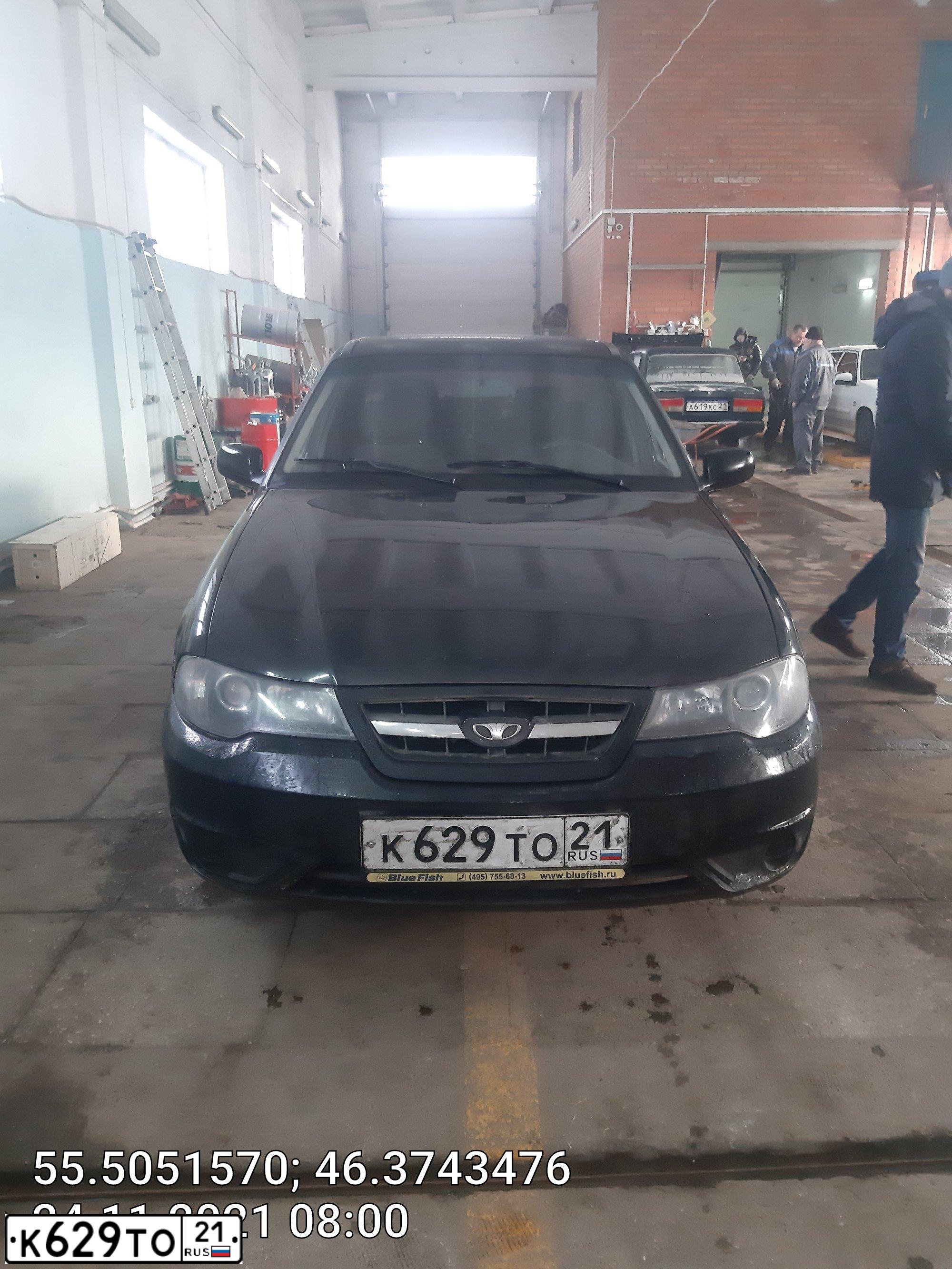 Фото автомобиля DAEWOO NEXIA, 2012 — госномер К629ТО21. Цвет: ЧЕРНЫЙ