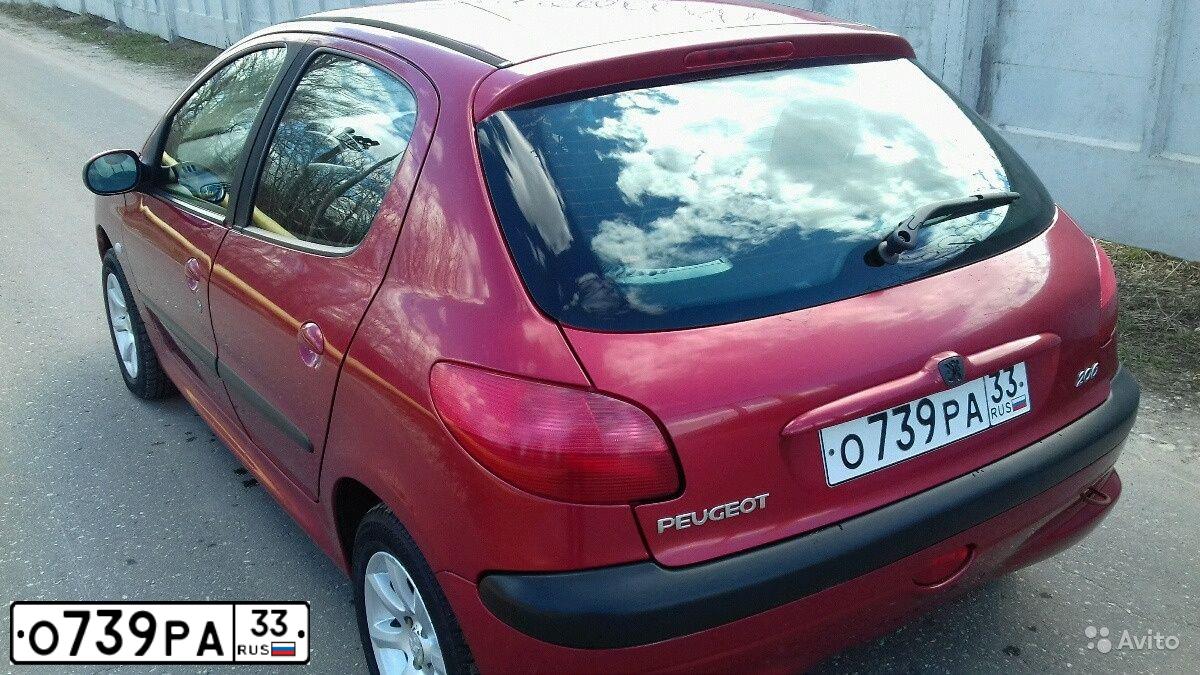 Фото автомобиля PEUGEOT 206, 2002 — госномер Х362УМ76. Цвет: Красный