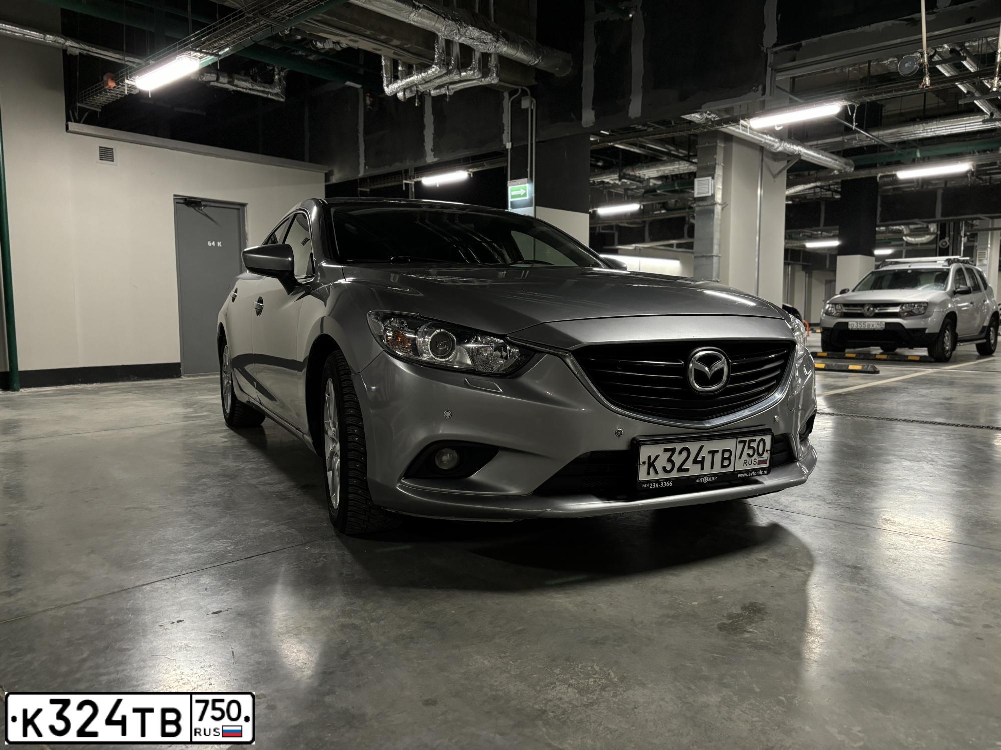 Фото автомобиля MAZDA 6, 2012 — госномер К324ТВ750. Цвет: СЕРЕБРИСТЫЙ