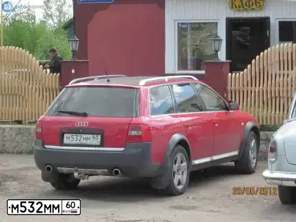 Фото автомобиля AUDI A6, 2001 — госномер М532ММ60. Цвет: КРАСНЫЙ