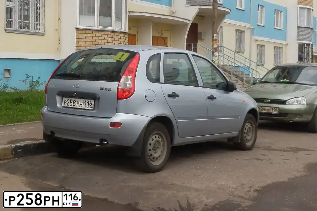Фото автомобиля LADA 1119 KALINA, 2012 — госномер Р258РН116. Цвет: голубой