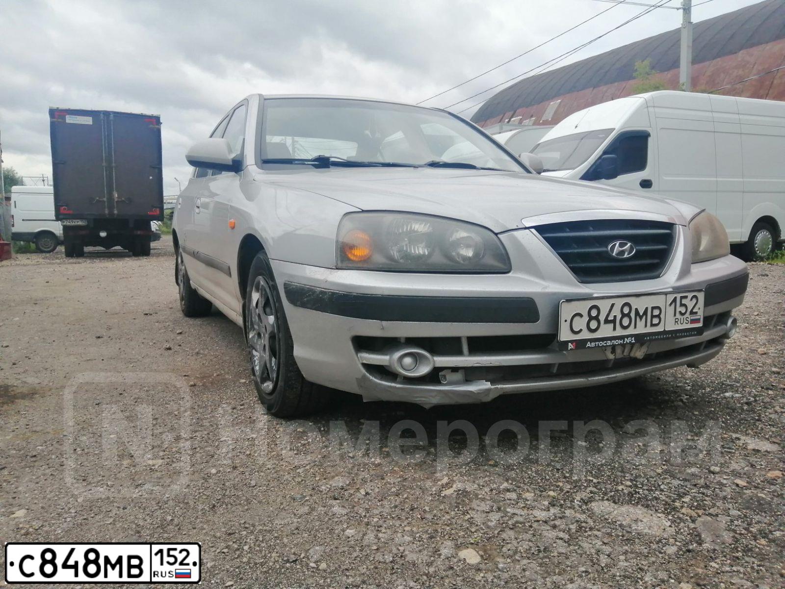 Фото автомобиля HYUNDAI ELANTRA, 2005 — госномер Р641МК152. Цвет: Серебристый