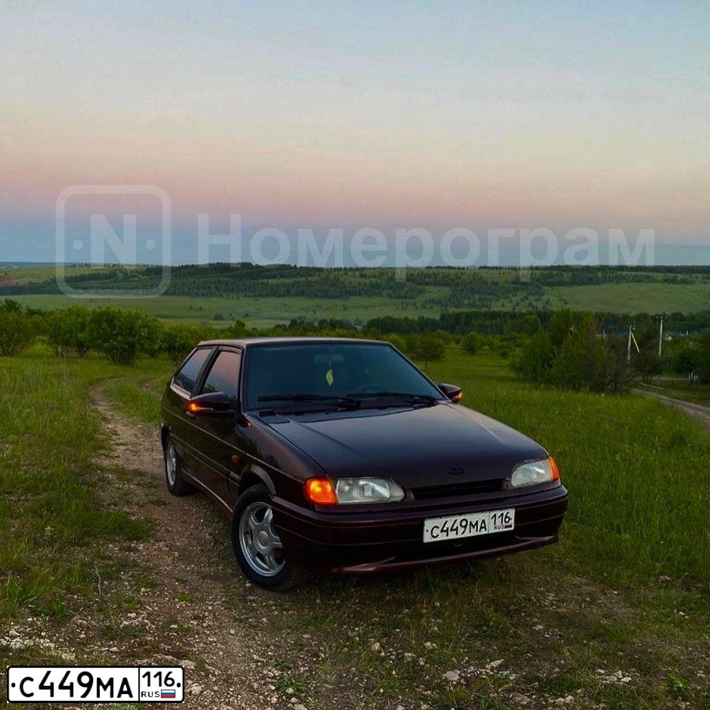 Фото автомобиля LADA 2113 SAMARA, 2012 — госномер С449МА116. Цвет: ТЕМНО-ВИШНЕВЫЙ