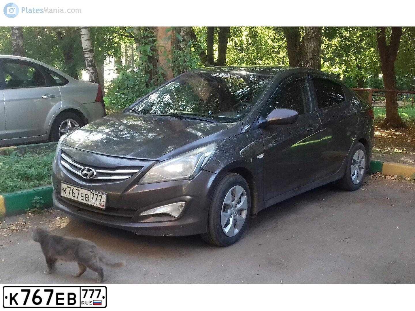 Фото автомобиля HYUNDAI SOLARIS, 2016 — госномер О180КЕ181. Цвет: Коричневый