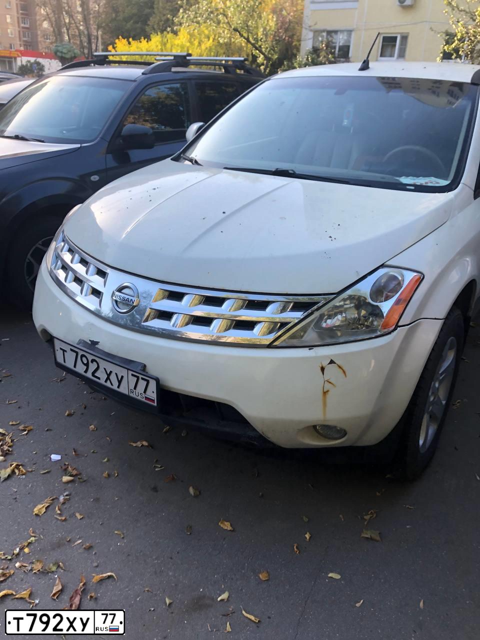 Фото автомобиля NISSAN MURANO, 2004 — госномер Т792ХУ77. Цвет: БЕЛЫЙ