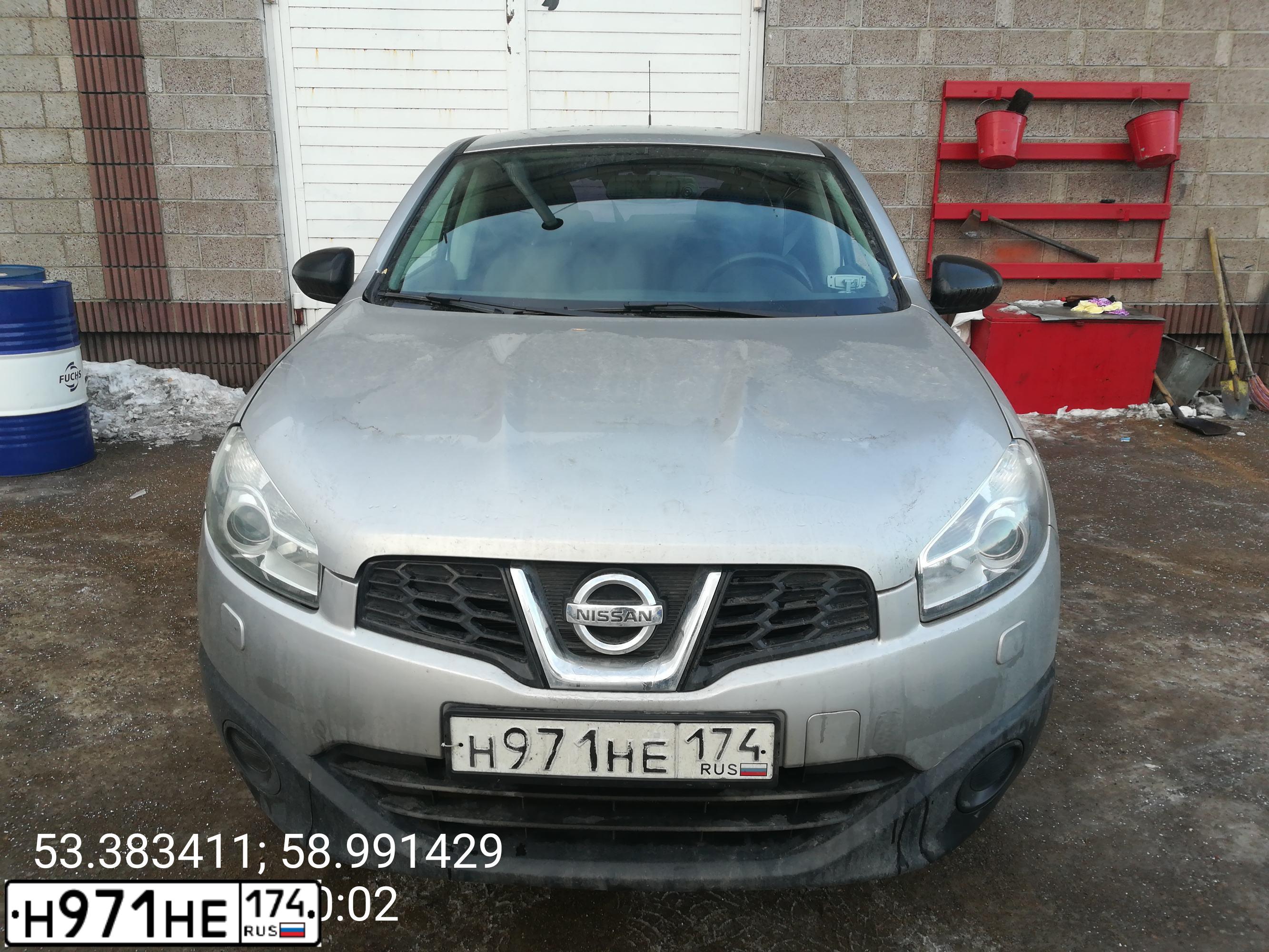 Фото автомобиля NISSAN QASHQAI, 2011 — госномер Н971НЕ174. Цвет: СЕРЕБРИСТЫЙ