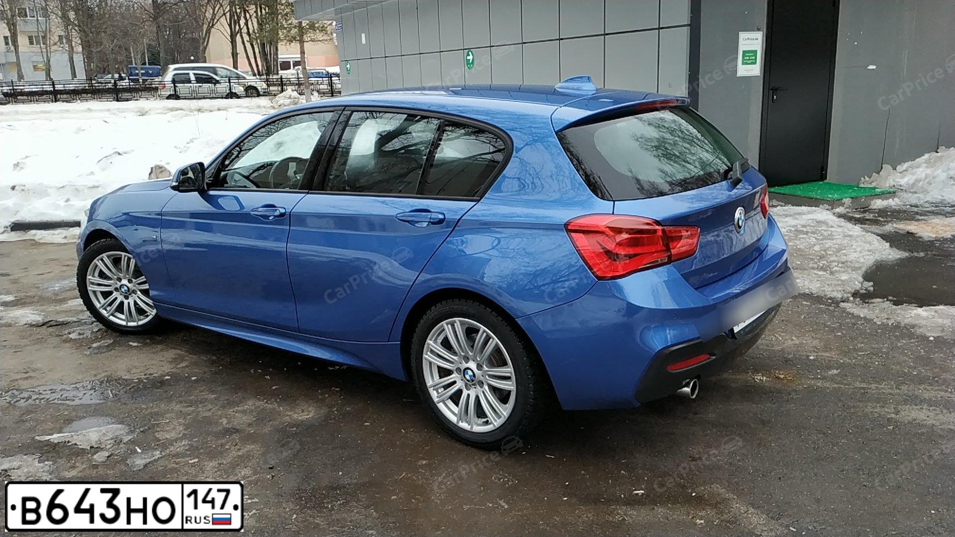 Фото автомобиля BMW 118I, 2016 — госномер Е424РН790. Цвет: синий