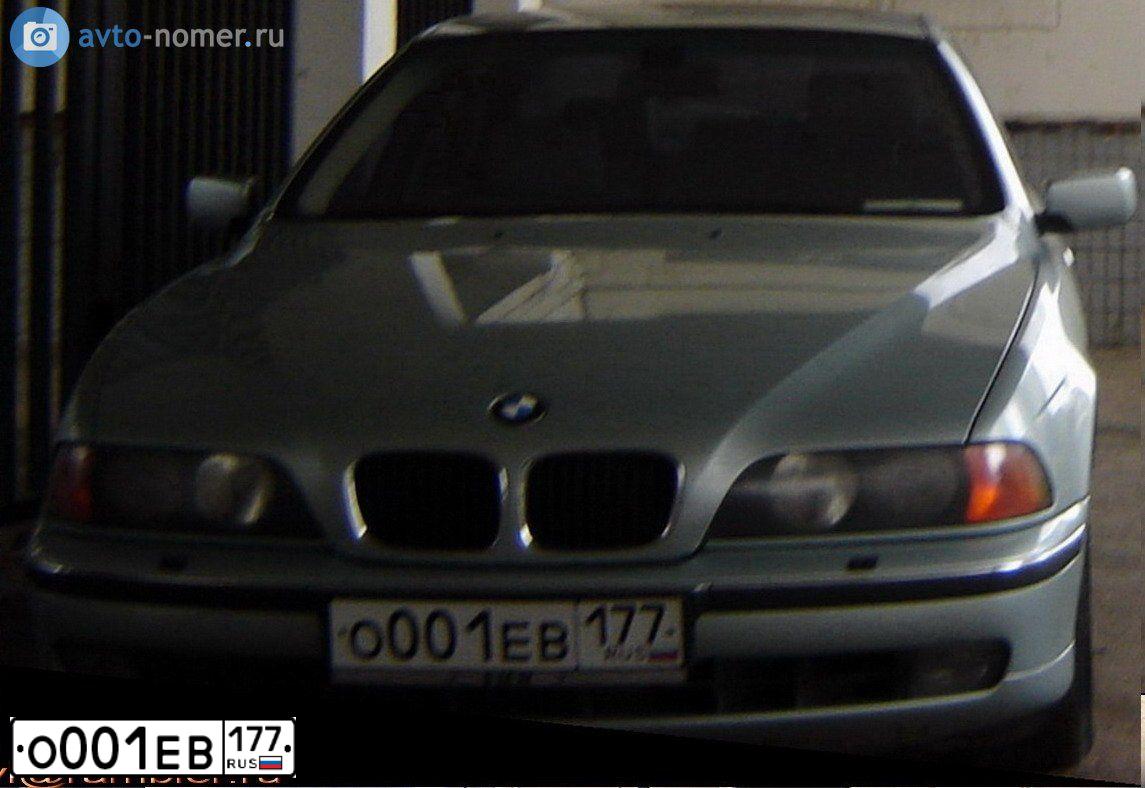 Фото автомобиля BMW SERIE 5, 1999 — госномер О001ЕВ177. Цвет: серебристый