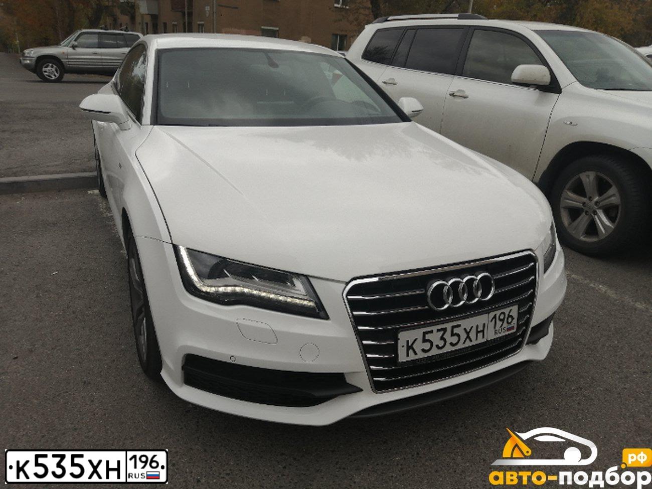 Фото автомобиля AUDI A7, 2011 — госномер А505УТ18. Цвет: Белый