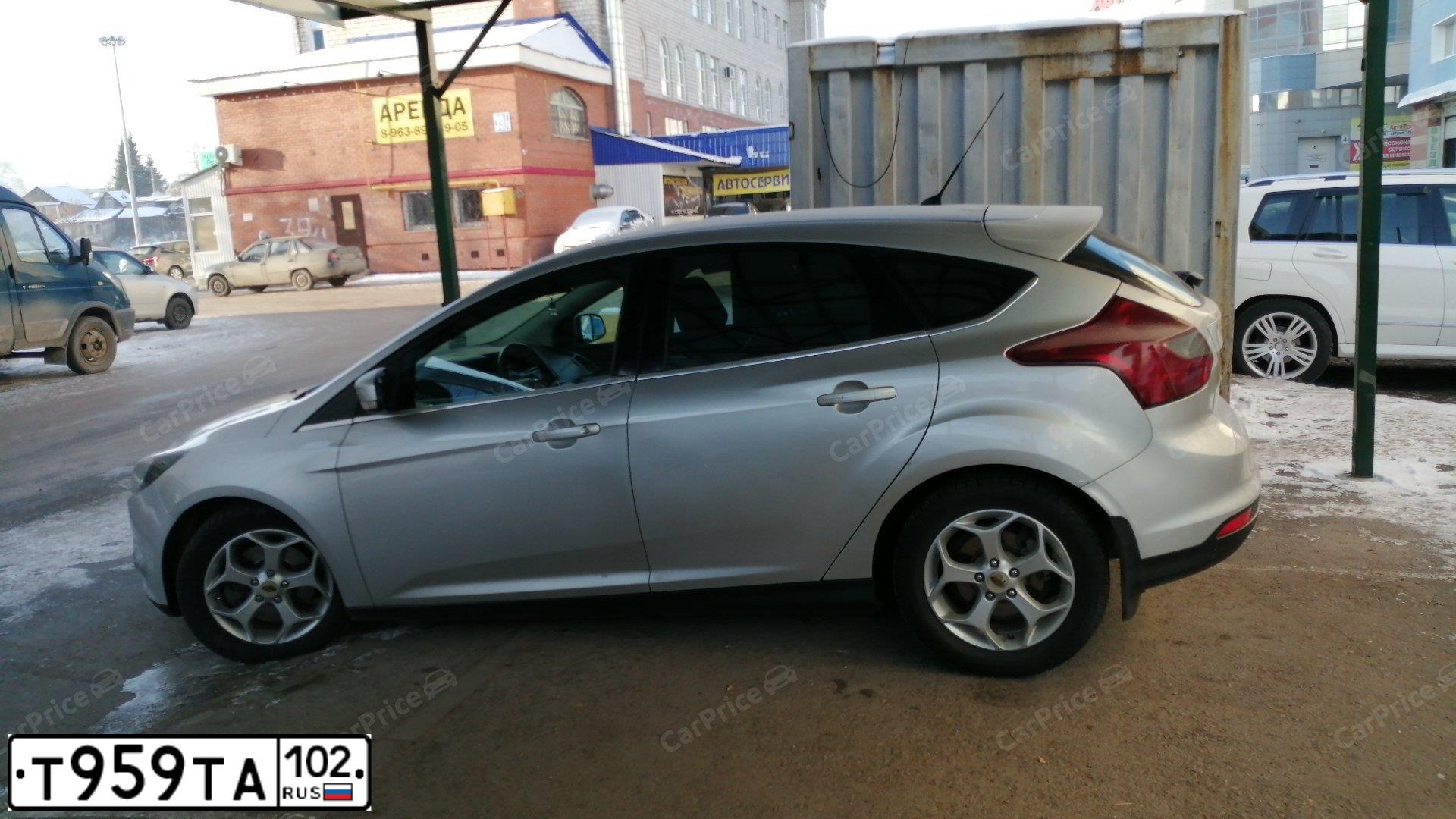 Фото автомобиля FORD FOCUS, 2011 — госномер Т959ТА102. Цвет: Серебристый