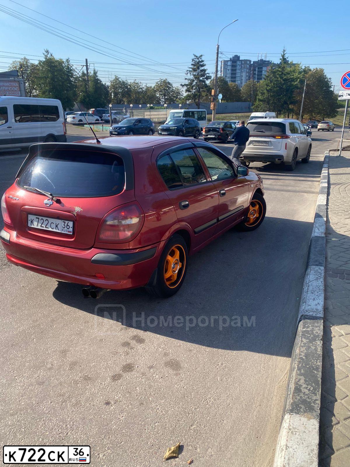 Фото автомобиля NISSAN ALMERA, 2000 — госномер К722СК36. Цвет: ТЕМНО-КРАСНЫЙ